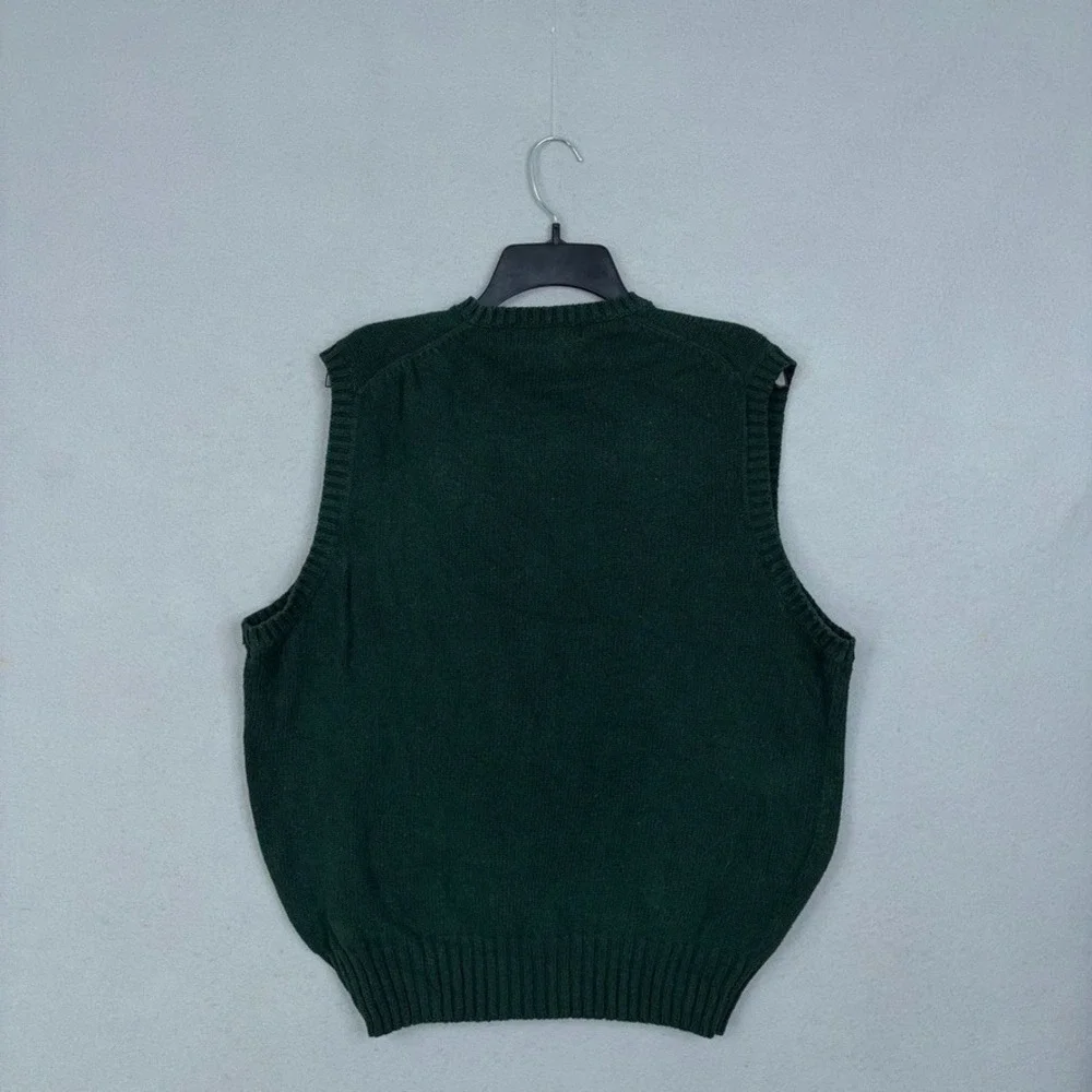 Vintage Polo Ralph Lauren Sweater Vest Mens XL Green Cotton VNeck Preppy Classic